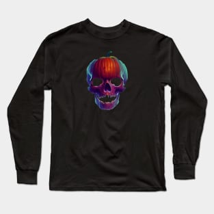 Pumpkin Halloween skull III Long Sleeve T-Shirt